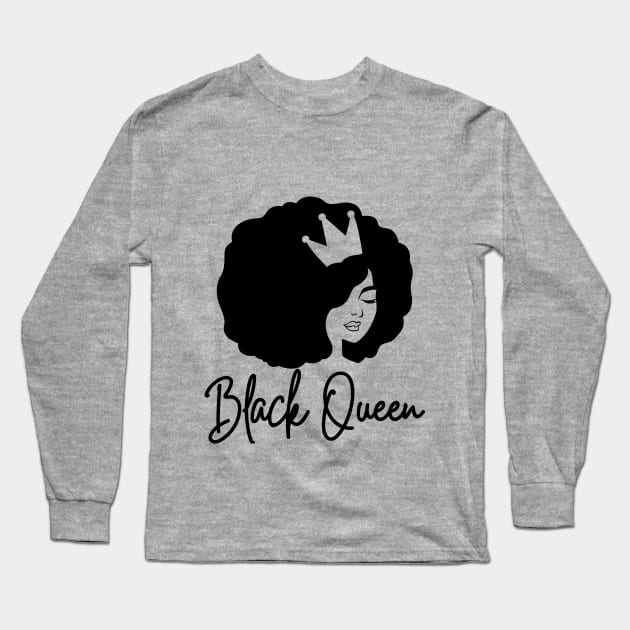 black queen Long Sleeve T-Shirt by Mstudio